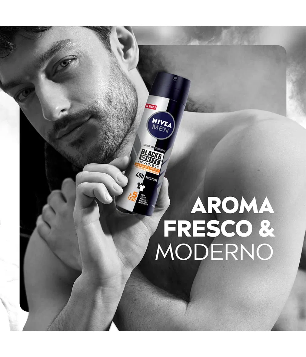 Дезодорант-антиперспирант Nivea Men Black & White Invisible Ultimate Impact 48h, набор 8 шт. по 150 мл — фото 3