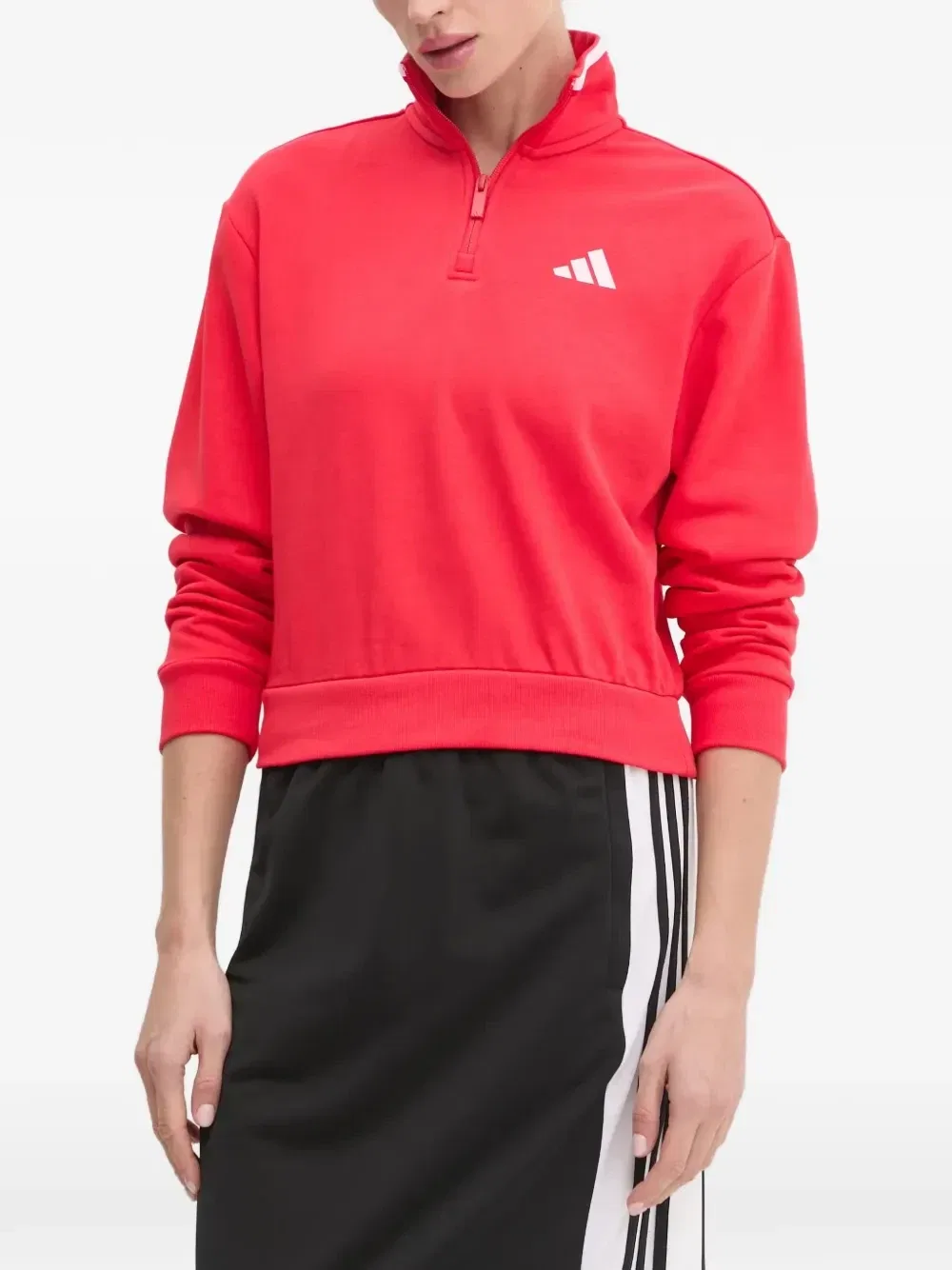 Свитер на молнии с логотипом Adidas, красный — фото 2