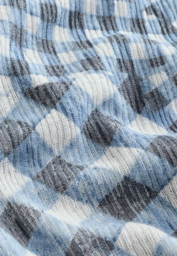 Поло с клетчатым узором Tall fit - polo shirt, Next, белый, синий, Gingham — фото 3
