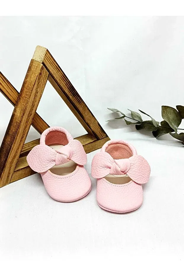 Детские ботинки-лоферы для девочек кожаные Angel model Minibiri, Pink — фото 2