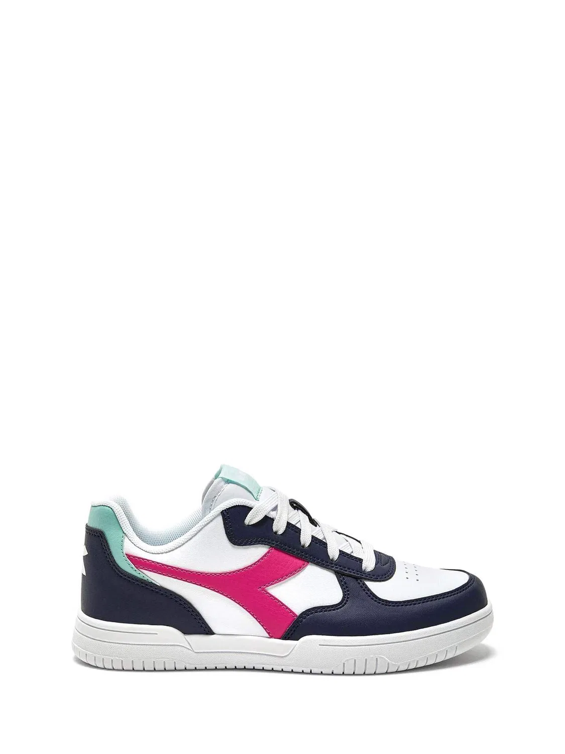 Детские кроссовки для мальчиков и девочек с контрастной отделкой Raptor Low GS Diadora, Peacoat Fuchsia Purple Pstl Tu