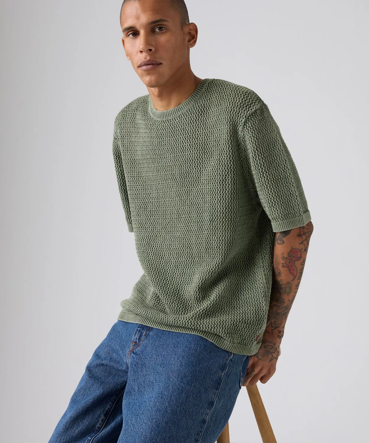 Мужской свитшот Stinson Knit Tee Levi's, Khaki — фото 3