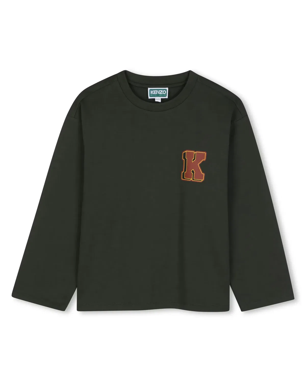 Детская футболка для мальчиков с длинным рукавом с принтом Kenzo Kids, Verde