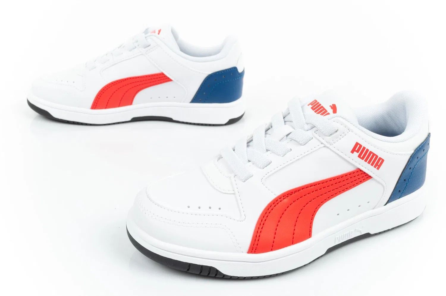 Детские кроссовки из экокожи Rebound Joy Puma, Weiss Rot Blau