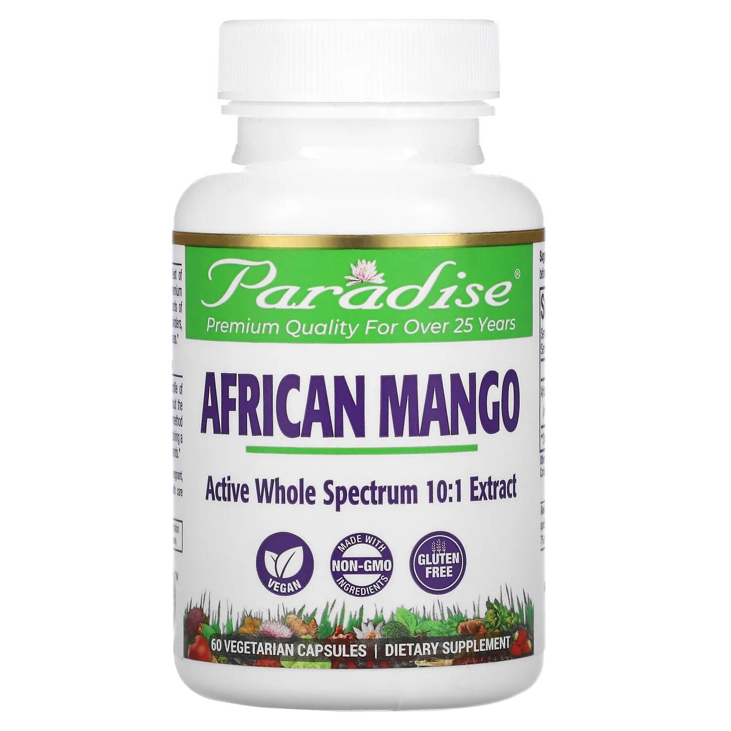 

Paradise Herbs African Mango 60 Vegetarian Capsules