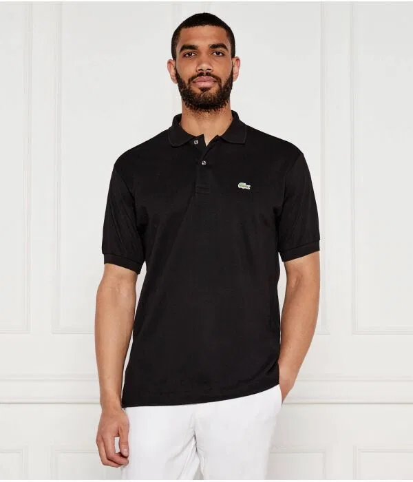Поло мужское Lacoste классического кроя, Relaxed Fit, черный