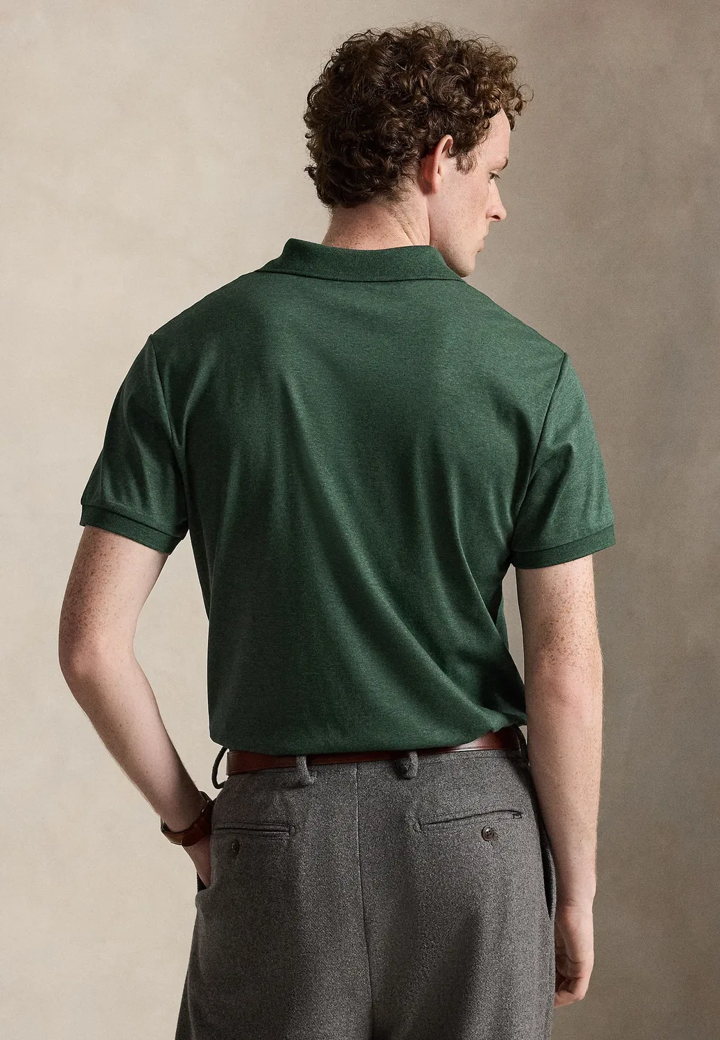 Поло-Рубашка из мягкого хлопка приталенного кроя, сшитая на заказ Polo Ralph Lauren, Scotch Pine Heather — фото 3