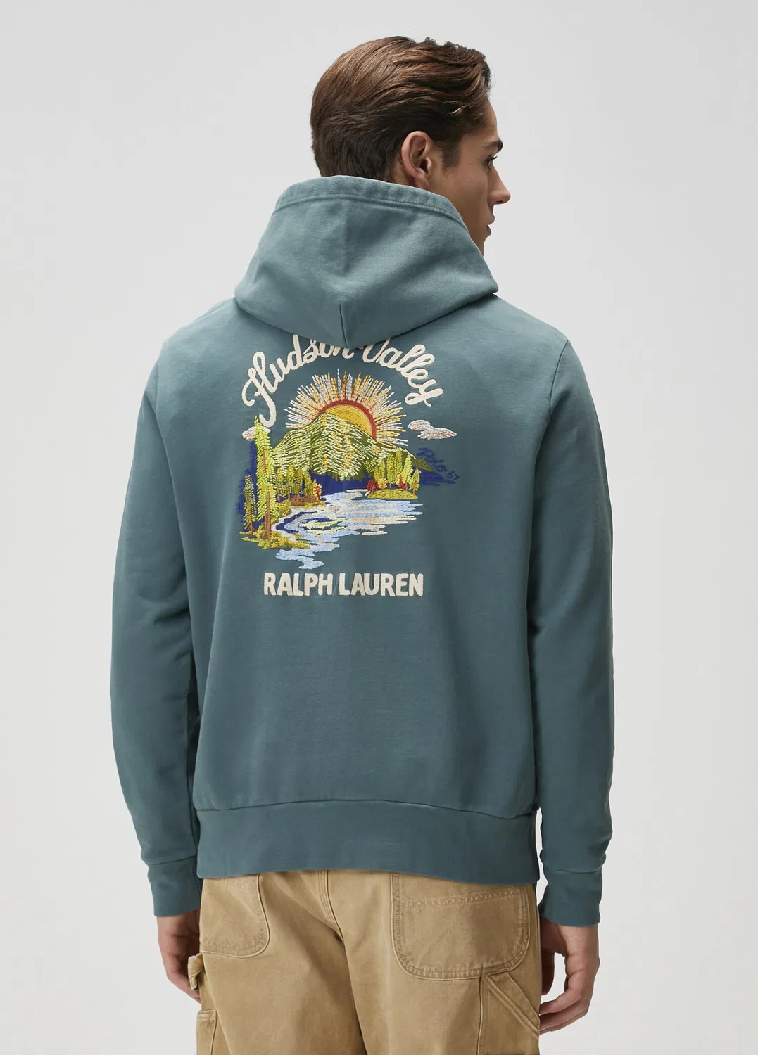Свитшот с капюшоном Polo Ralph Lauren Loopback, зеленый — фото 4