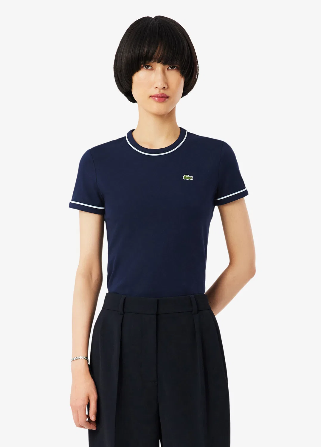 Футболка Lacoste Slim Fit, темно-синяя — фото 2