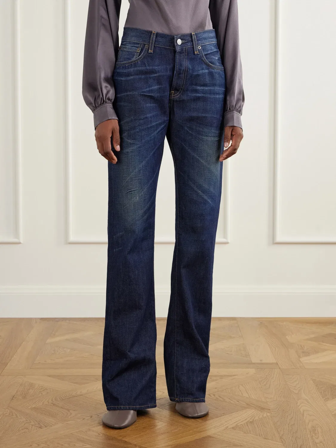 Джинсы с прямой штаниной и средней посадкой Acne Studios, синий — фото 3