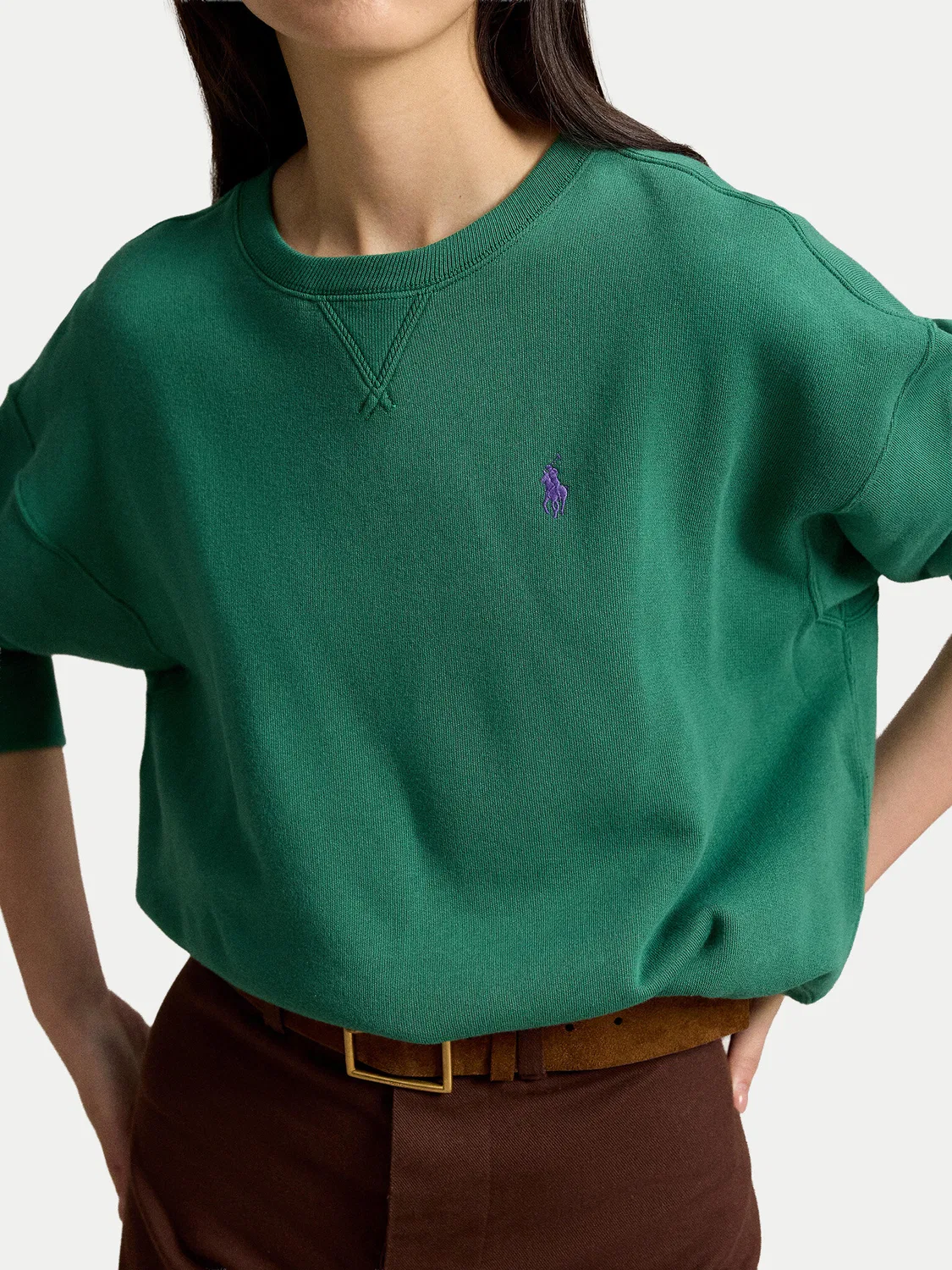 Женская толстовка стандартного кроя Polo Ralph Lauren, зеленый — фото 4