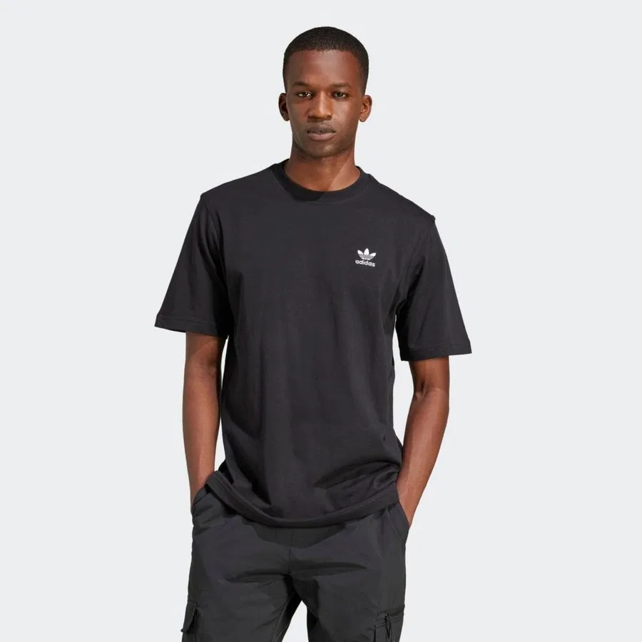 Мужская футболка с принтом Trefoil Ess Tee adidas, Черный — фото 3