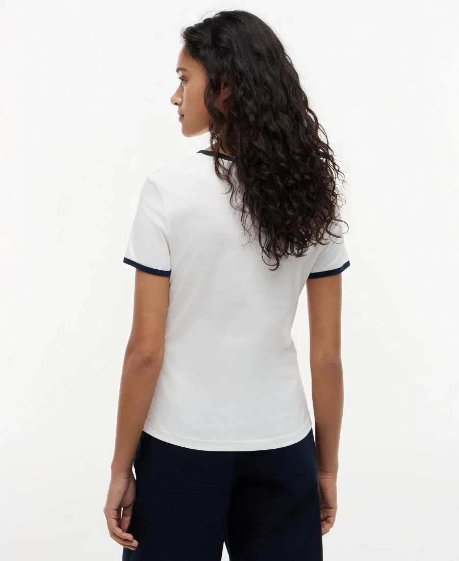 Футболка женская с контрастной окантовкой Tommy Hilfiger, Ecru — фото 4