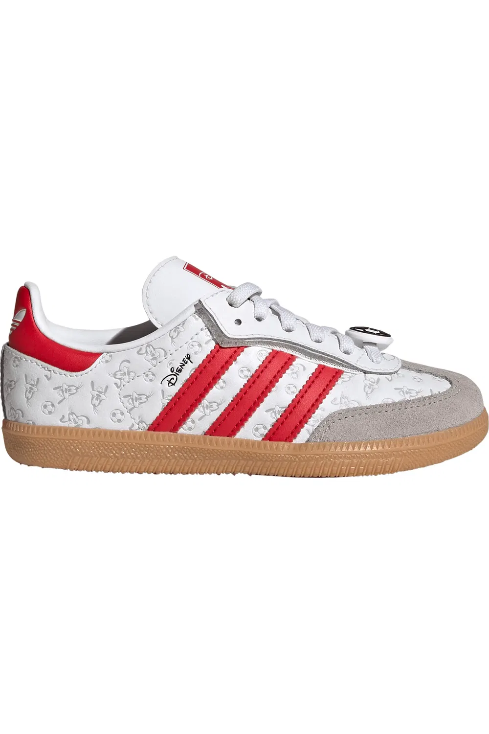 Детские кеды с улыбающимися Goofy Samba OG adidas, White/Scarlet/Gum 3 — фото 4
