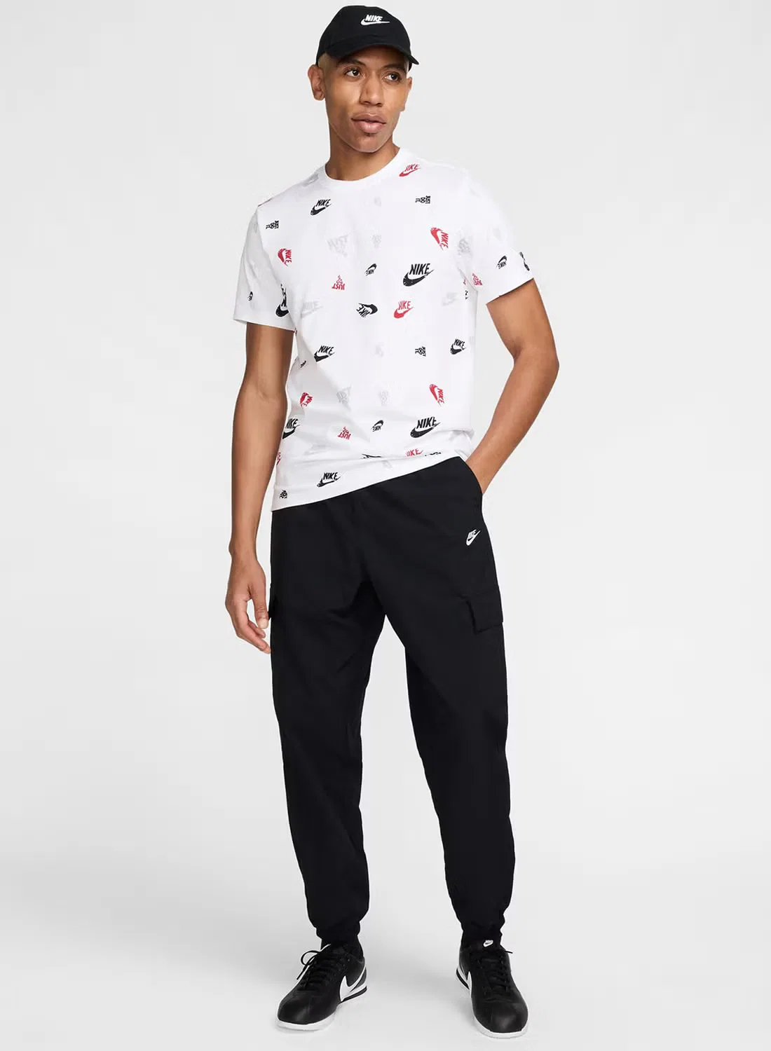 Брюки карго свободные Nike M nk club wvn cargo pant, черный — фото 4