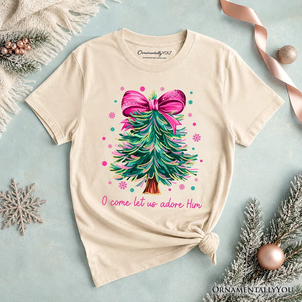 Детская футболка с новогодним принтом Coquette Christmas Tree OrnamentallyYou, Sand