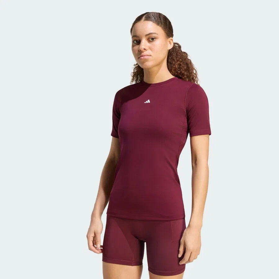 Спортивная футболка ADIDAS PERFORMANCE, цвет винно-красный — фото 2