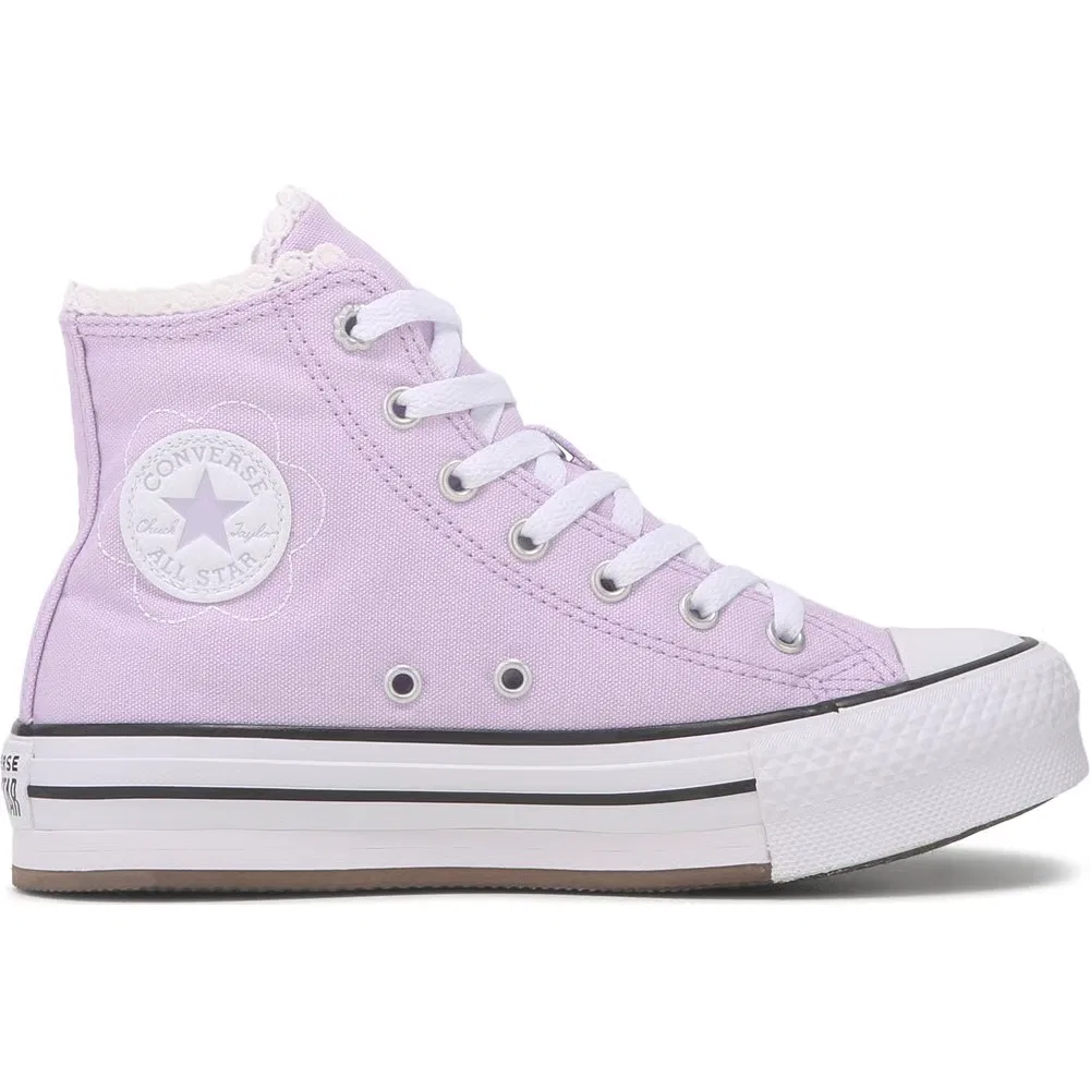 Детские высокие кеды Chuck Taylor All Star Lift Converse, Lavender/White — фото 2