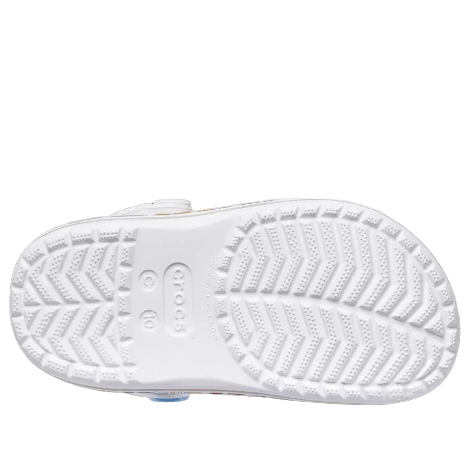 Детские сандалии без застежек с закрытым носком Crocs Crocband Clog Peanuts, белый — фото 4