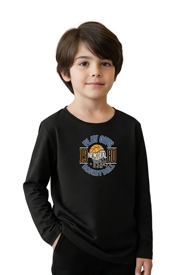 Детские свитшот для мальчиков с принтом 3-Pack Panios Kids, Black-Red-Gray — фото 2