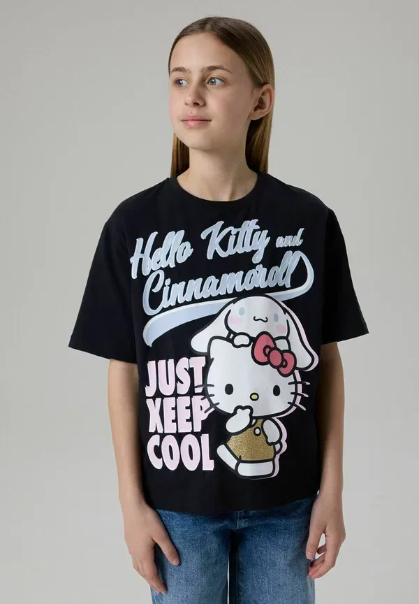 Футболка с принтом Hello Kitty Name It, черный