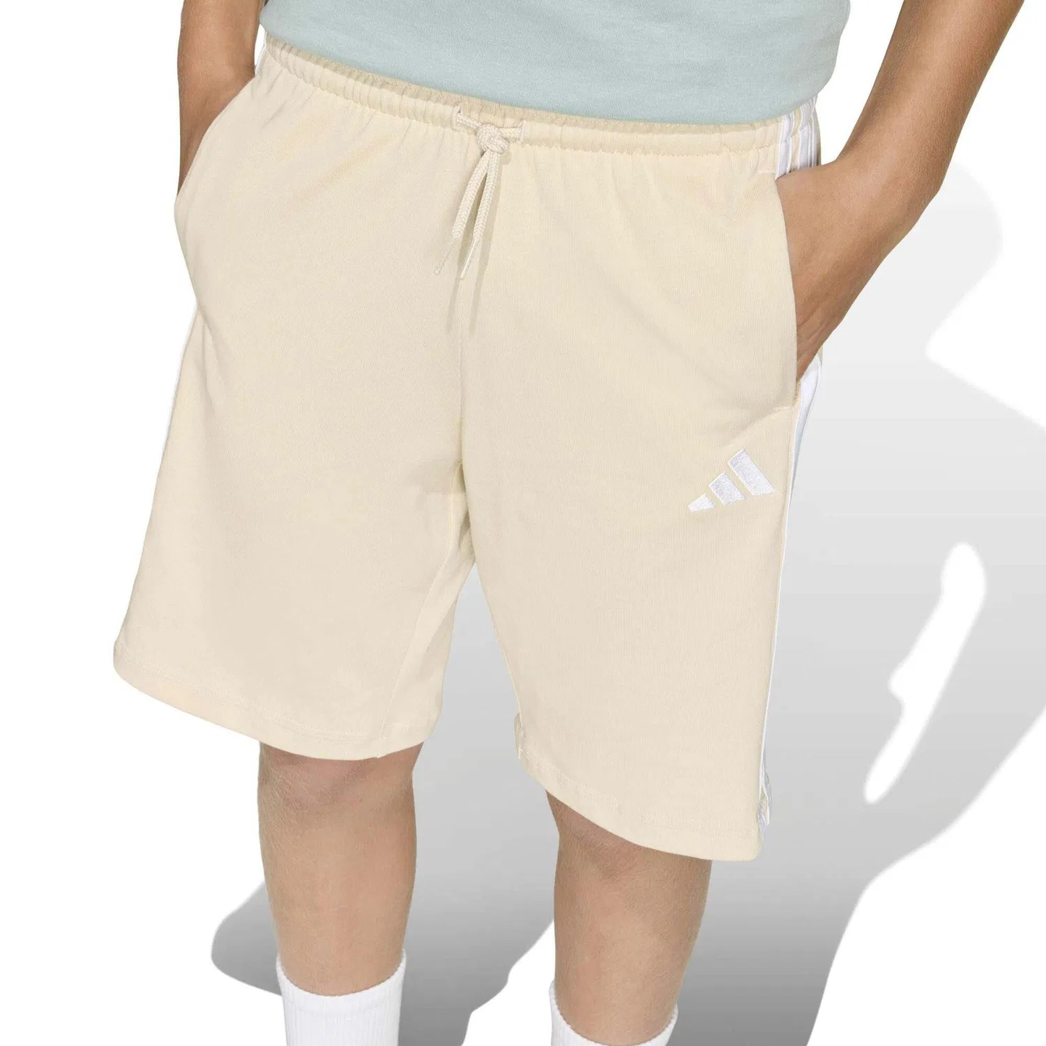 Детские шорты с принтом Adidas Sport J 3S Kn Sh 210, Adidas, Beige / Weiss — фото 4