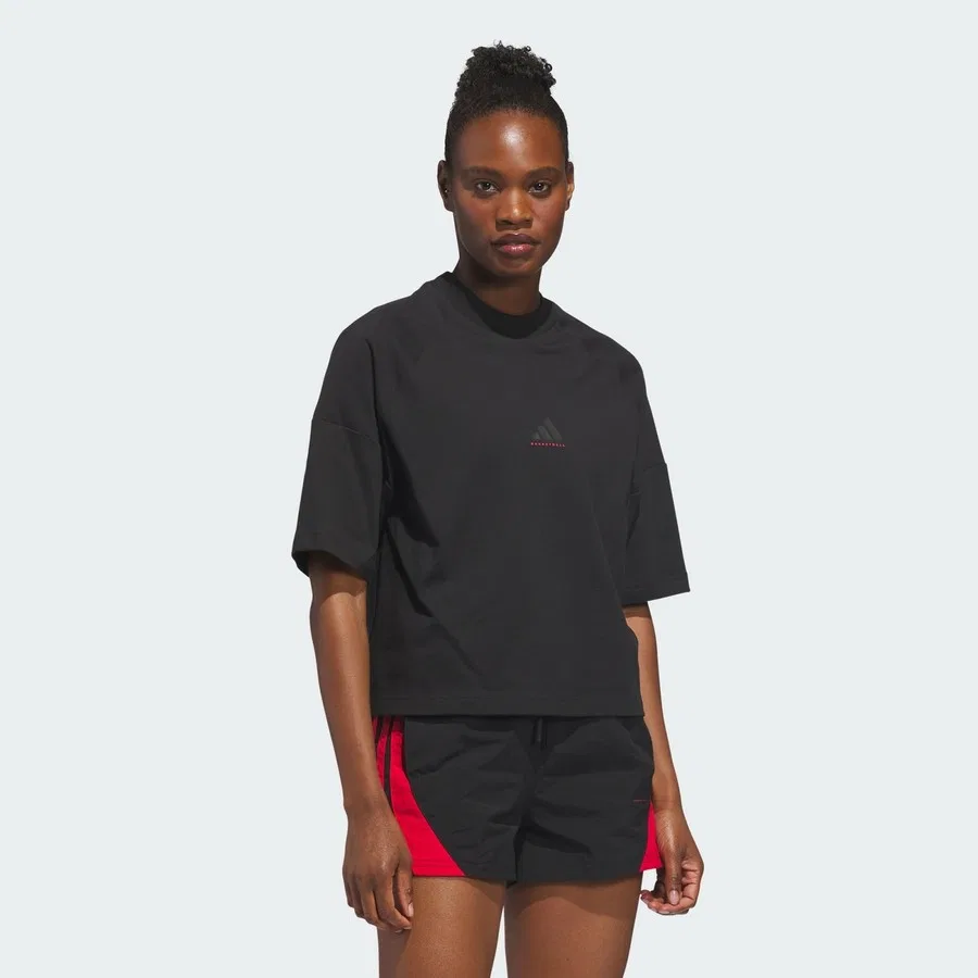 Футболка свободного кроя adidas Basketball Boxy Tee, adidas, Черный