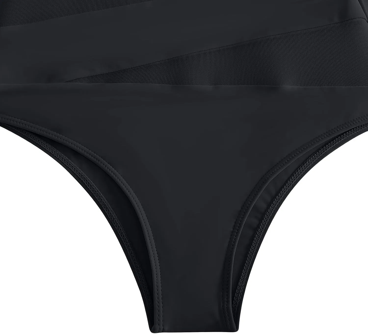 Женский слитный купальник с утяжкой живота one shoulder, Black — фото 3