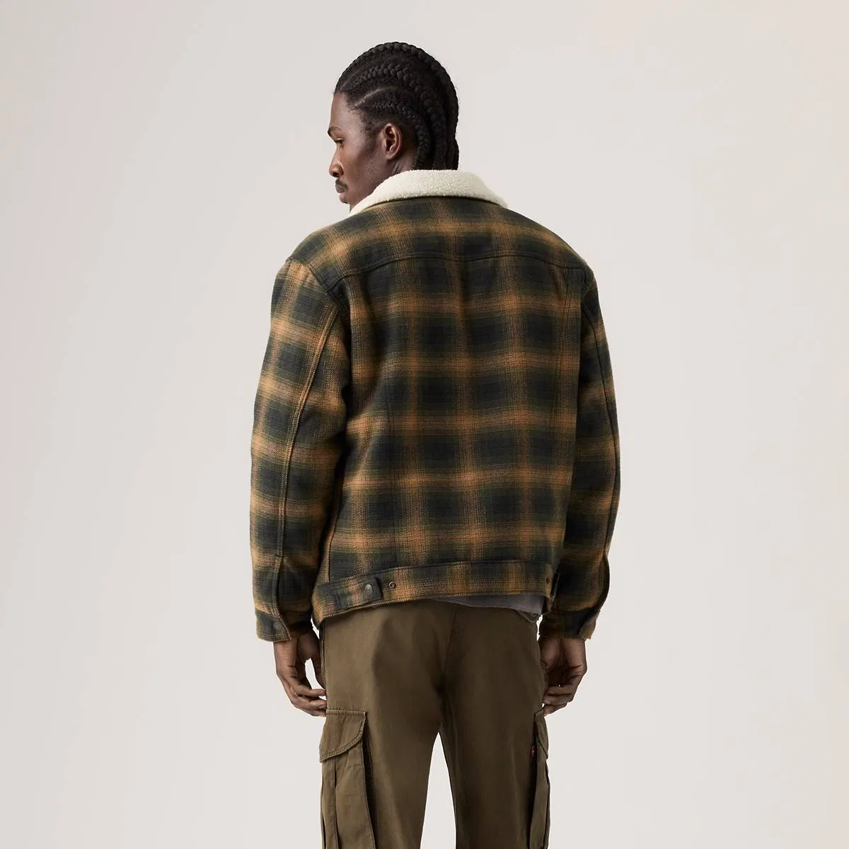 Свободная куртка дальнобойщика Levi's, Scottie Plaid Komodo Green - Multi-Color — фото 4