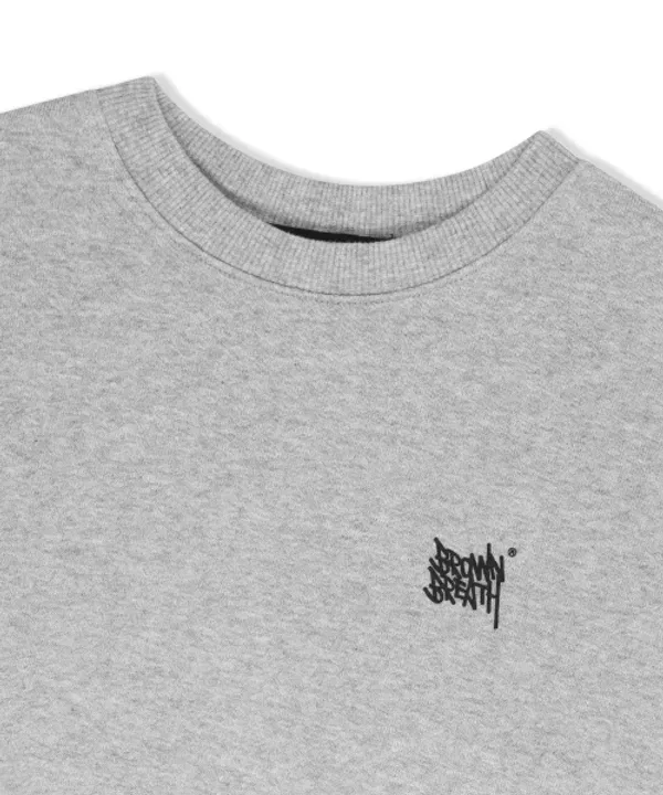 Свитшот детский с принтом, Kids tag crewneck, Brownbreath Kids, серый — фото 4