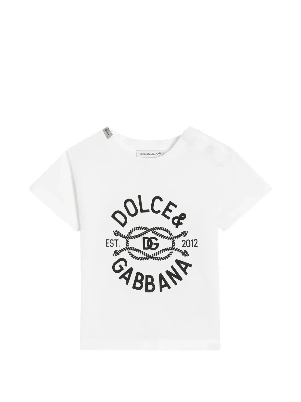Трикотажная футболка с логотипом Dolce & Gabbana Kids, белый