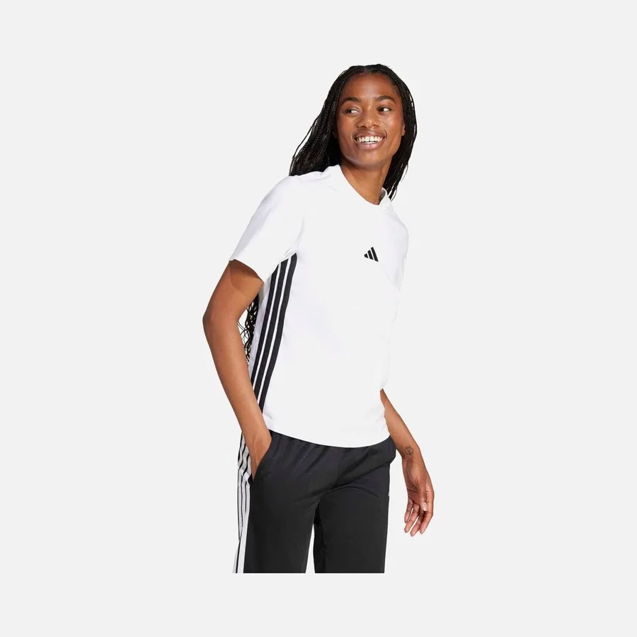 Женская футболка с принтом Essentials 3-Stripes Cotton adidas, Белый — фото 2