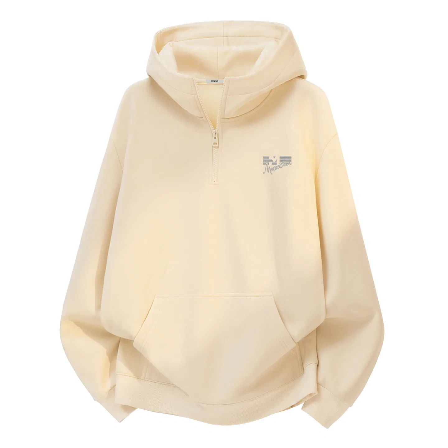 Детский свитшот на флисе с капюшоном MINISO, Light Beige