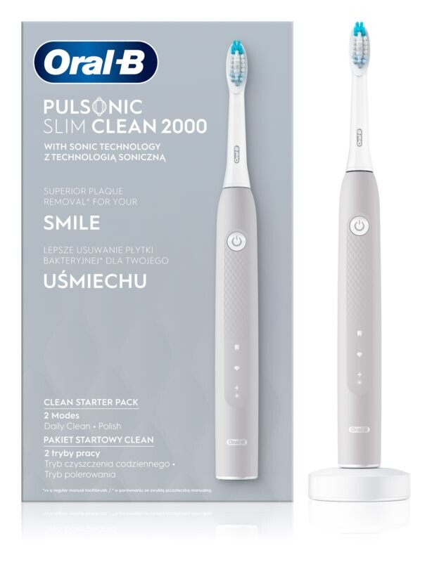 

Звуковая зубная щетка Oral B Pulsonic Slim Clean 2000 Grey