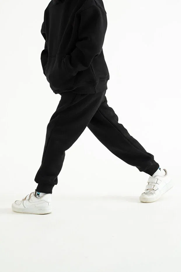 Детские спортивные штаны для девочек утепленные Basics C.C.L. Coccolin Kids Baby Clup, Black — фото 3