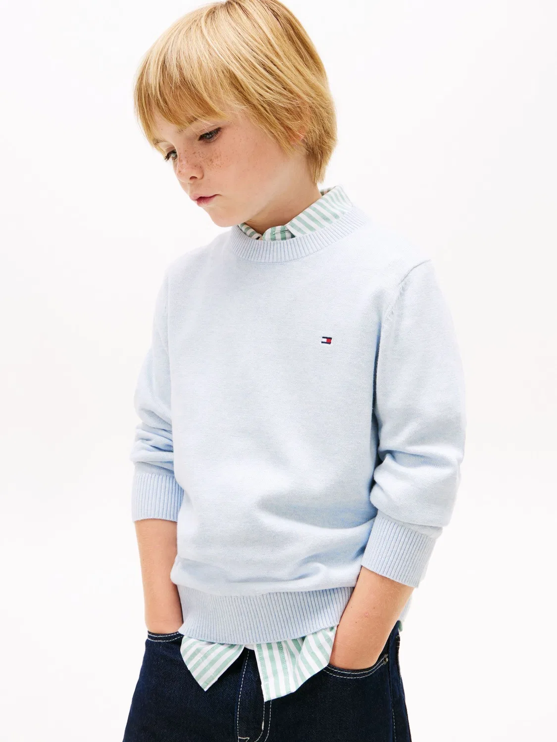 Джемпер с круглым вырезом, Regular Fit Tommy Hilfiger, синий