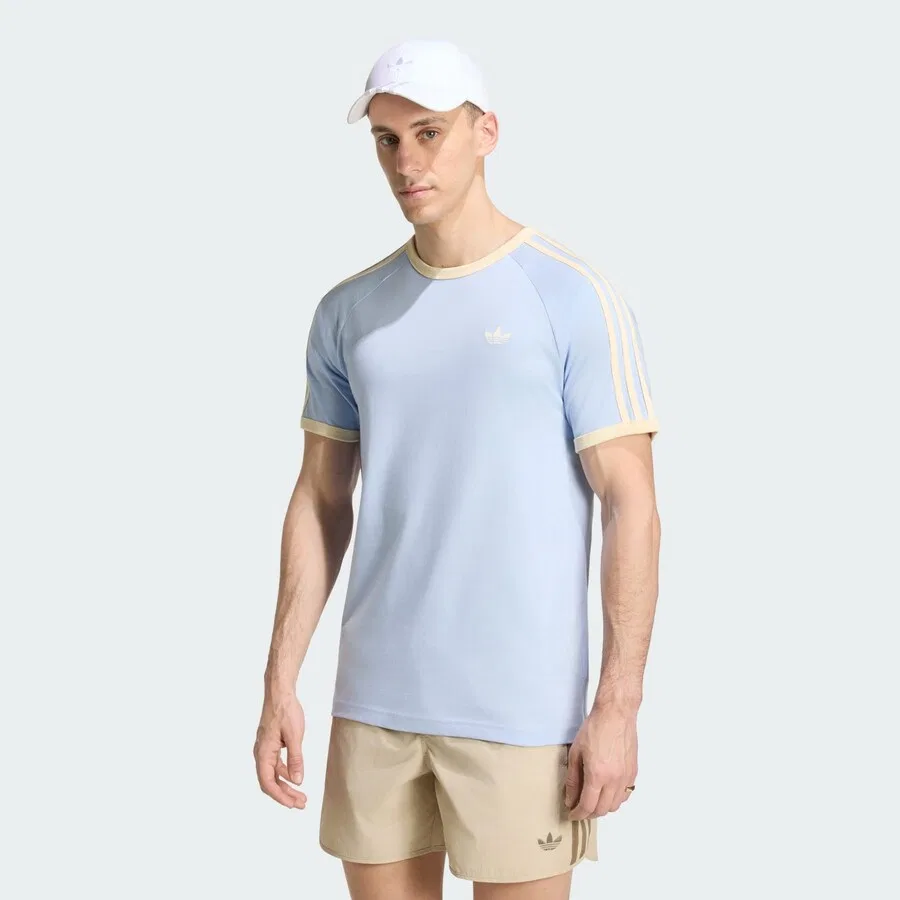 Футболка ADIDAS ORIGINALS светло-голубого цвета — фото 2