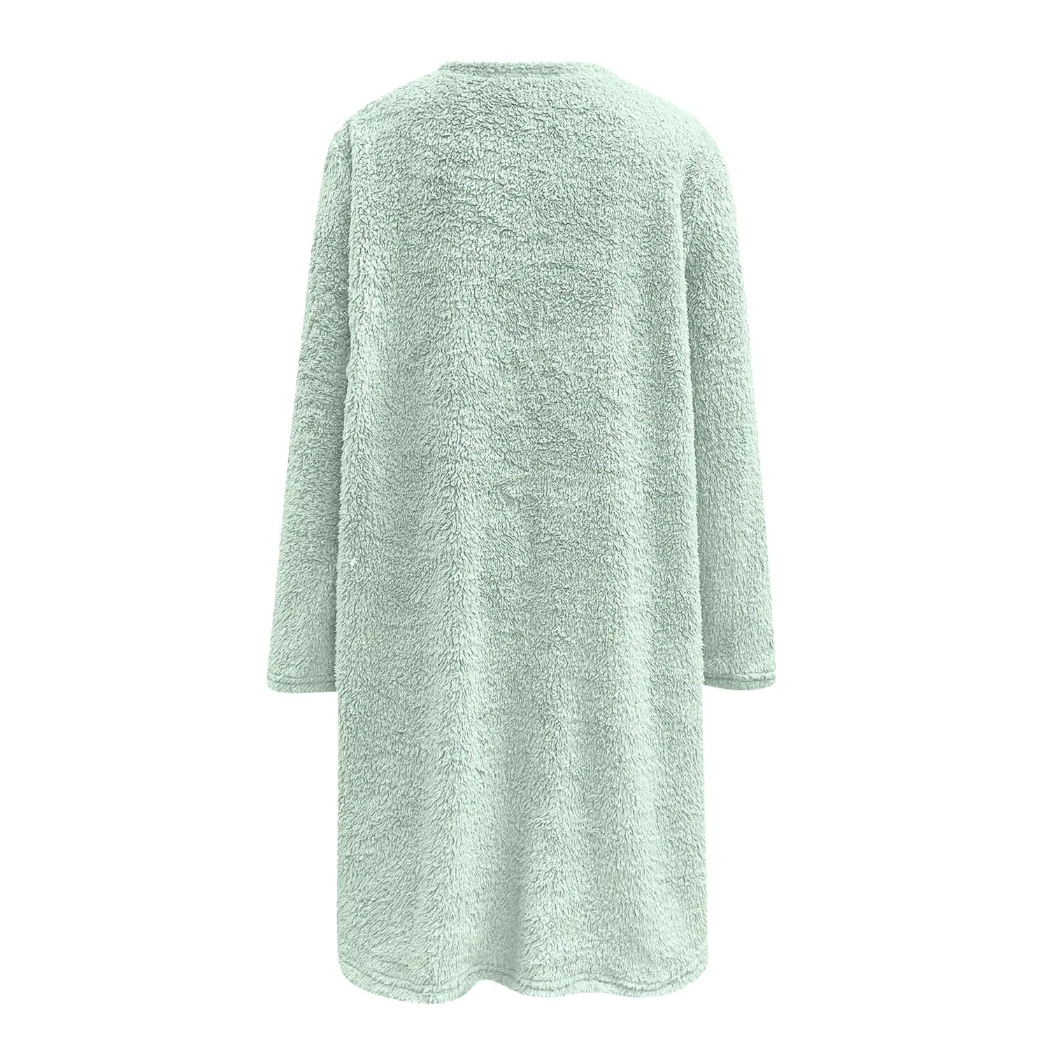 Женское зимнее пальто свободного кроя с длинным рукавом, серое, Mint Green — фото 3