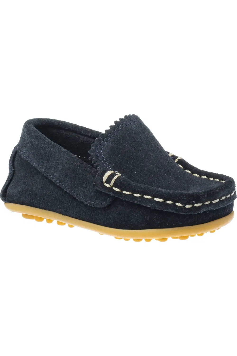 Мокасины детские на резиновой подошве Antton Moc Toe Driving Loafer Elephantito, Suede Blue