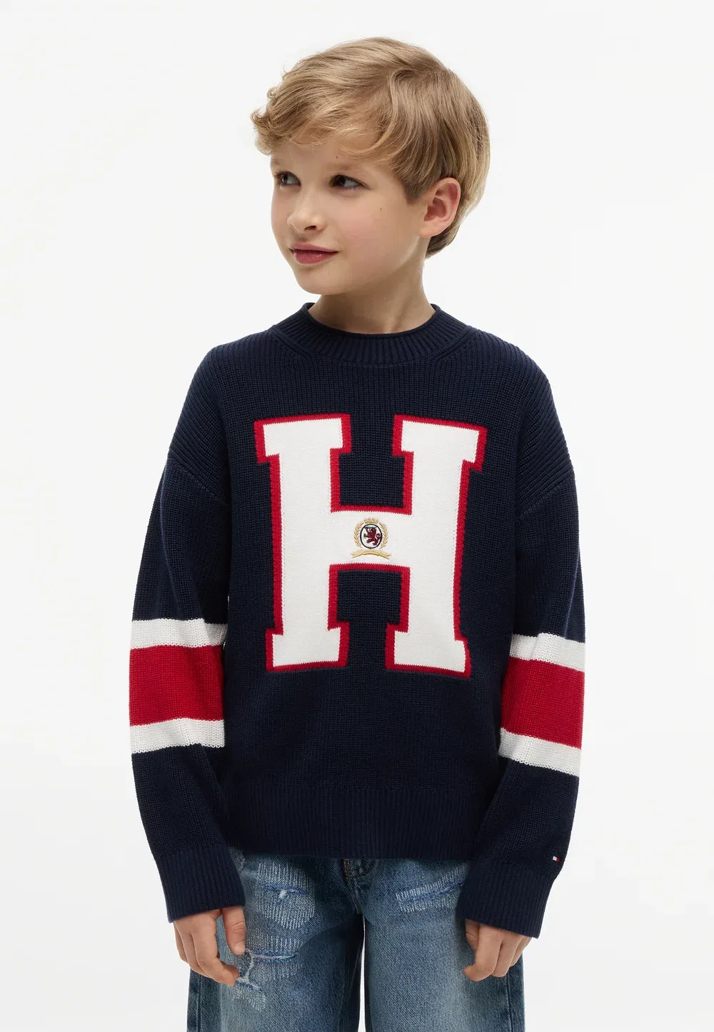 Джемпер с графическим рисунком, унисекс Tommy Hilfiger, Dark Night Navy