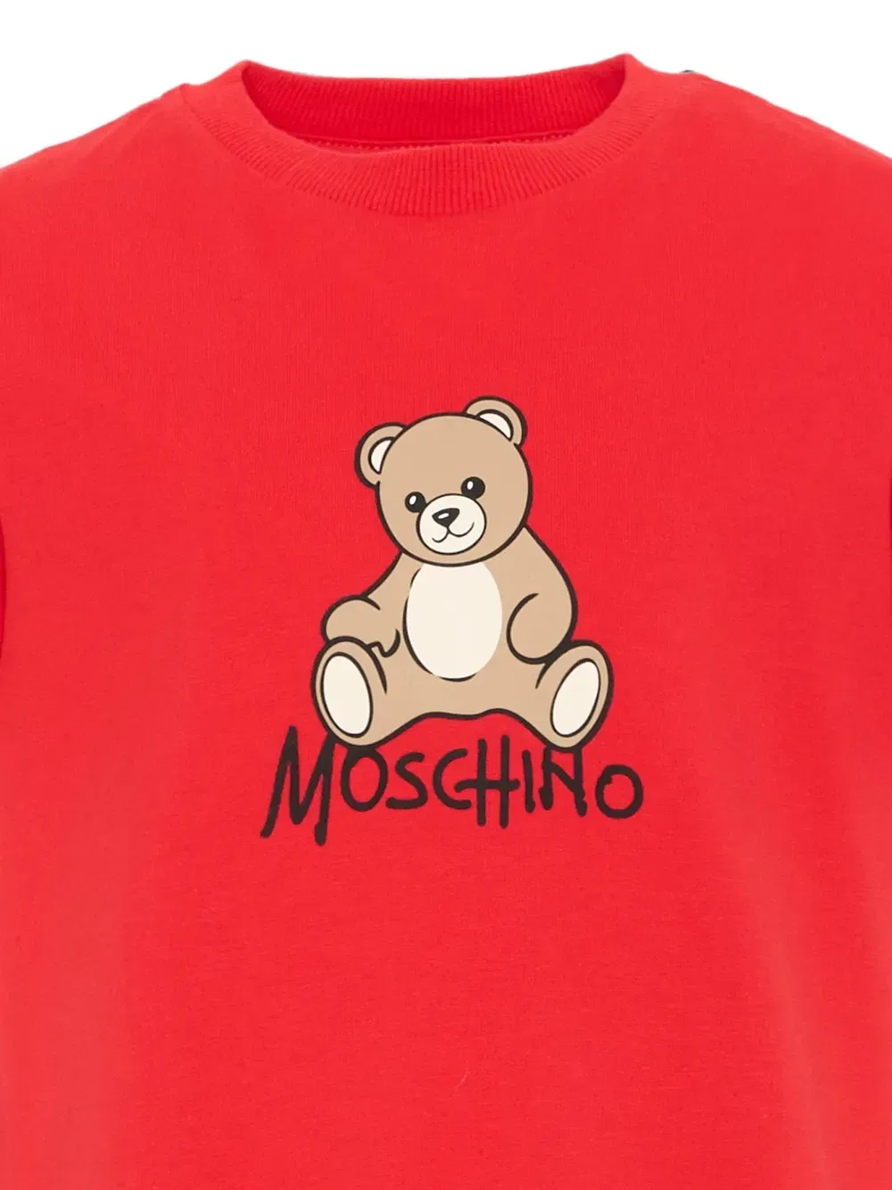 Футболка с принтом плюшевого мишки Moschino Kids, красный — фото 3