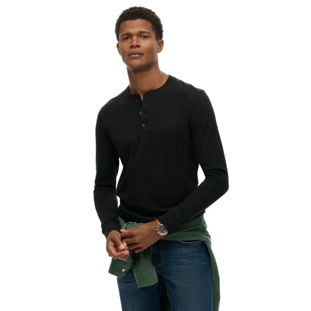 Футболка с длинным рукавом Classic Essential Grandad Superdry, черный