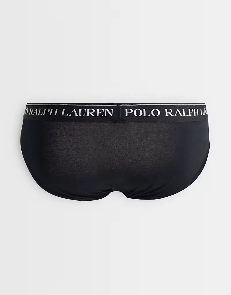 Трусы-брифы с низкой посадкой 3 шт Polo Ralph Lauren, черный — фото 2