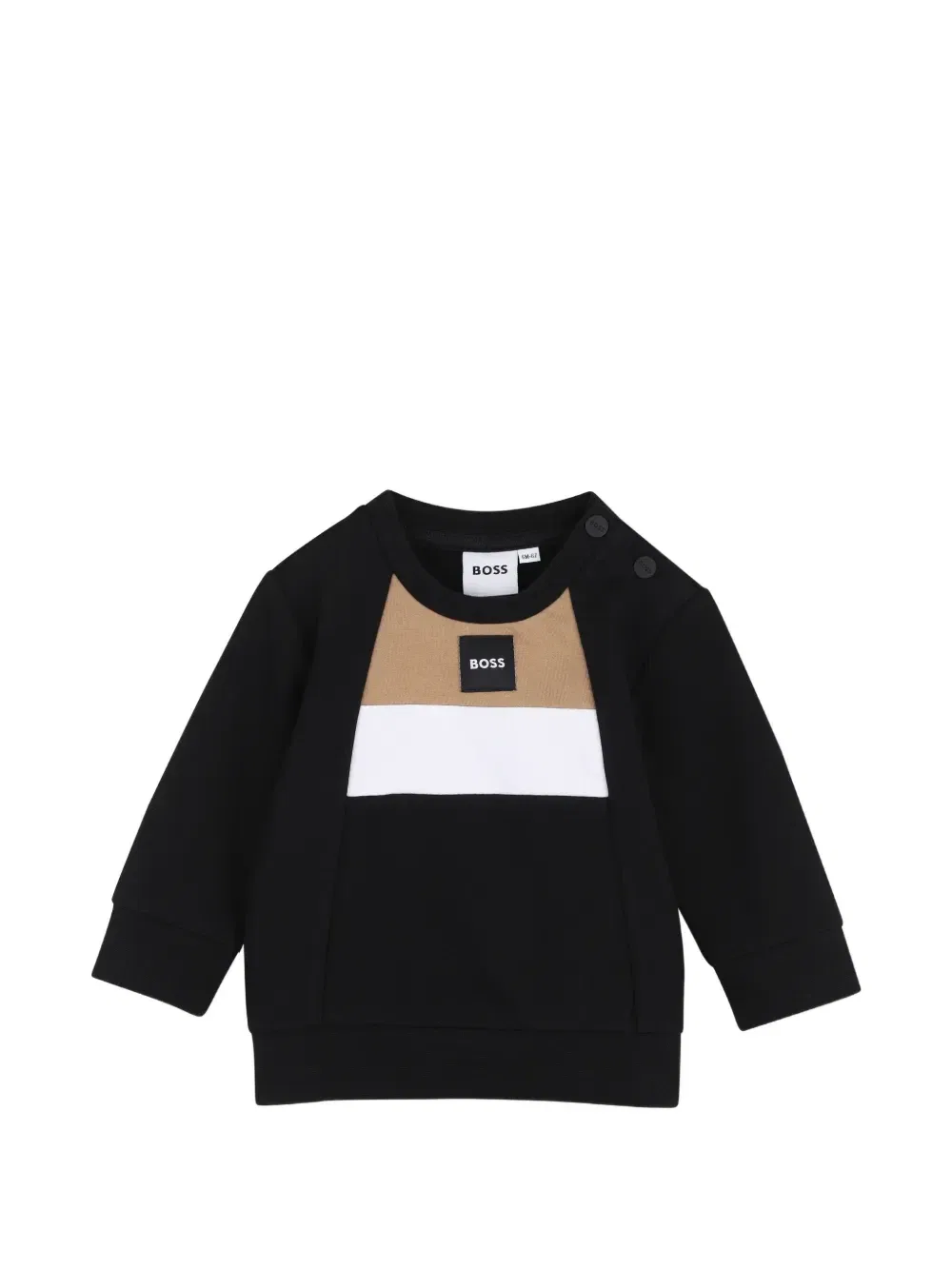 Спортивный костюм в стиле колор-блок с логотипом Boss Kidswear, черный — фото 3