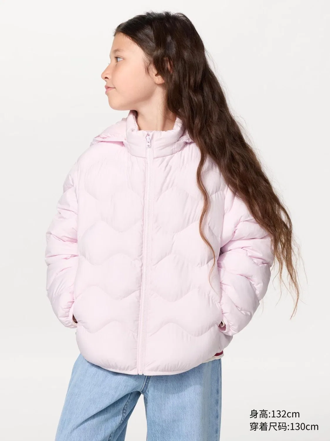 Куртка детская утепленная с капюшоном Uniqlo, розовая
