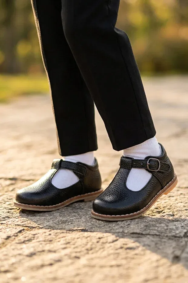 Детские туфли для девочек ортопедические Cevoclub Kids, Black — фото 2