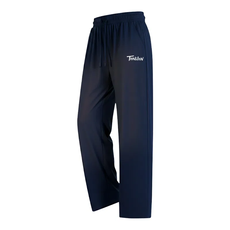 Детские свободные брюки прямого кроя из искусственного шелка Tonlion, Цвет Ice Silk Straight Navy