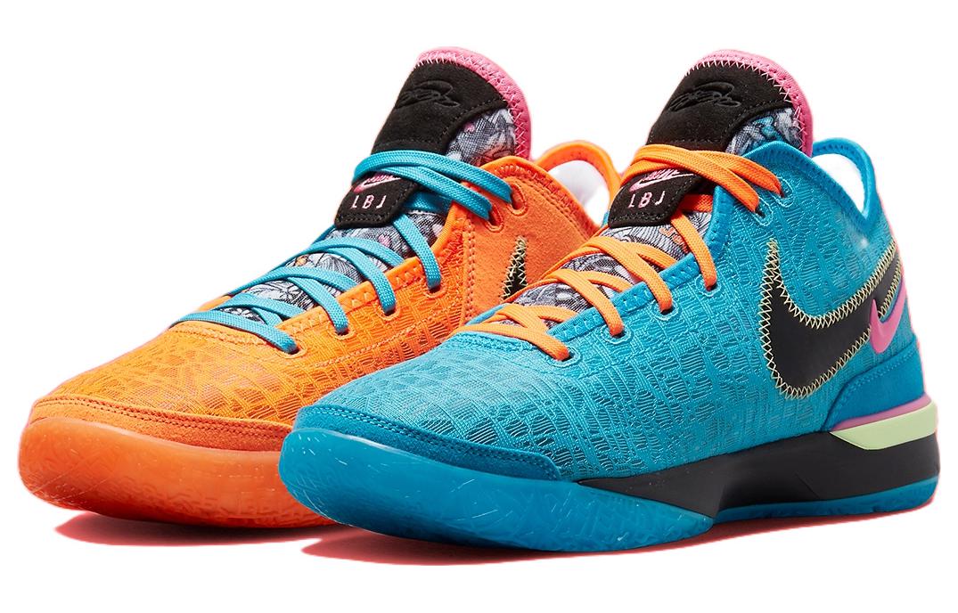Кроссовки Nike Zoom LeBron NXXT Gen, голубой/оранжевый — фото 3