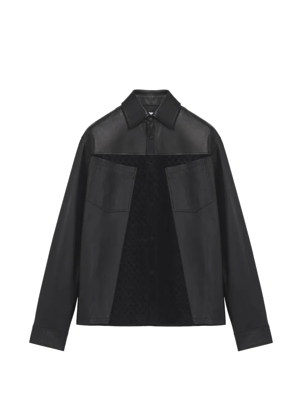 Кожаная рубашка-куртка из нескольких частей Alexander Mcqueen, черный