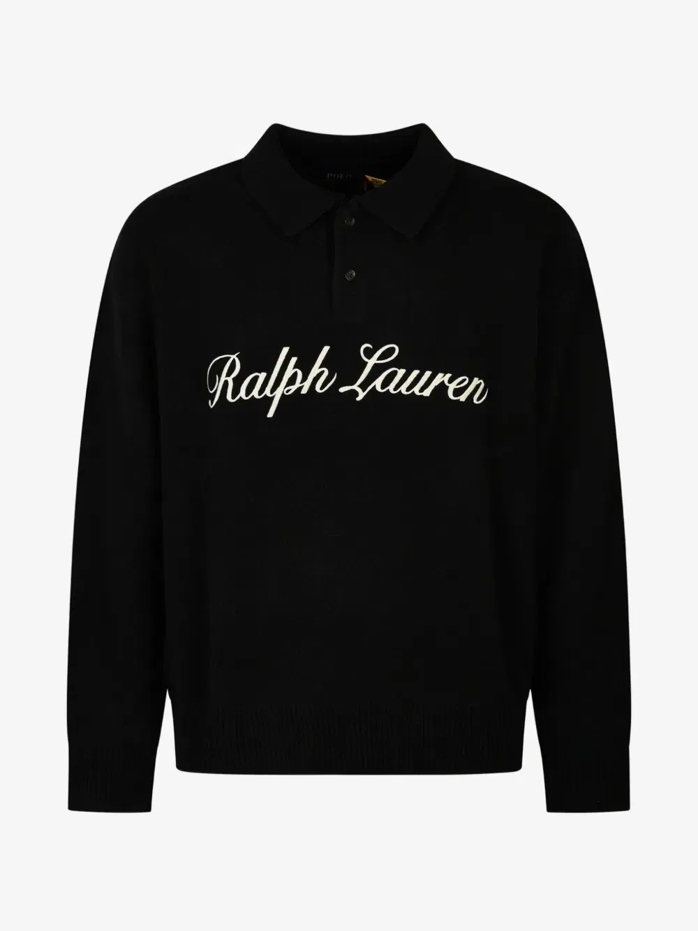 Свободный джемпер из смесовой шерсти с логотипом POLO RALPH LAUREN, черный